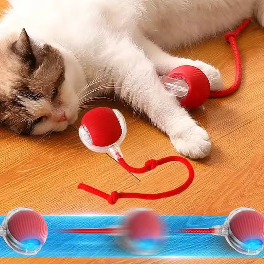 Smart Cat Toys Automatische rollende bal Nepstaart Oplaadbaar elektrisch huisdier Interactief speelgoed Hond Kat Training Imiteren muisstaart